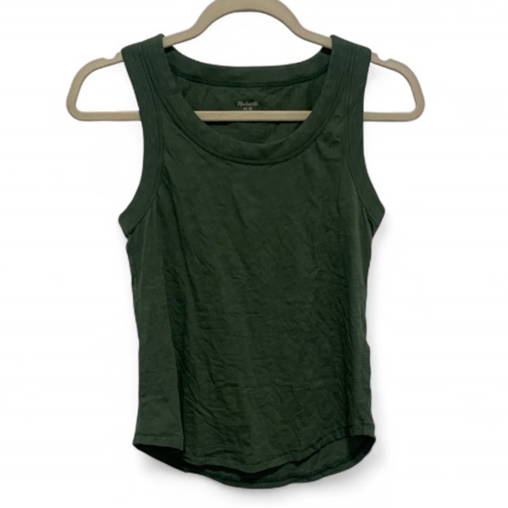 Madewell Dark Green Ribbed Tank Top